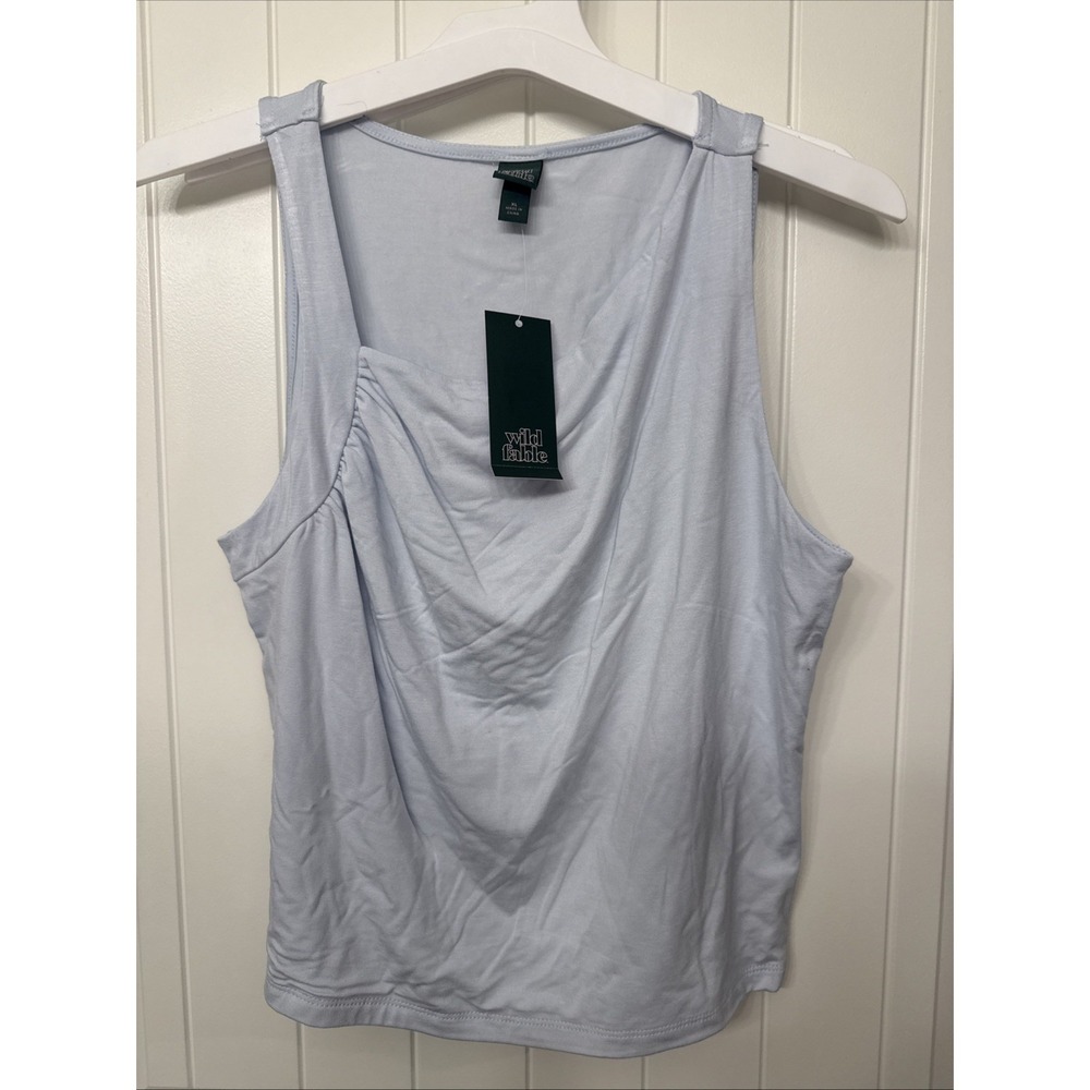 Women's Asymmetrical Hem Tank Top Wild Fable Blue Size XL